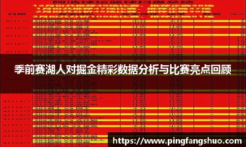 季前赛湖人对掘金精彩数据分析与比赛亮点回顾